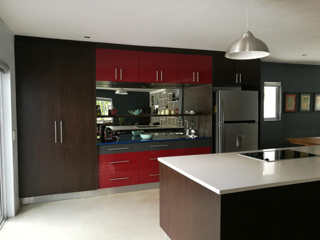 HiGloss spray and African Wenge Melamine doors 