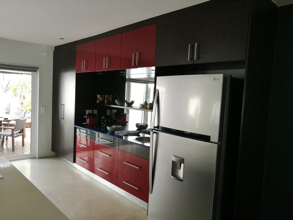 HiGloss spray and African Wenge Melamine doors 